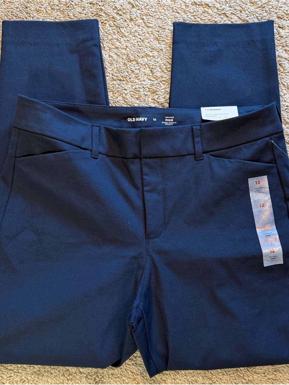 NWT Old Navy Women’s Navy Pixie Pants - High Rise Ankle Fit